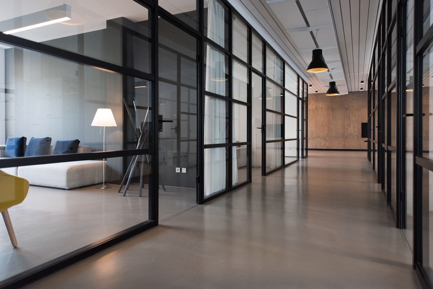 The reception and waiting area at Trio Mindspace